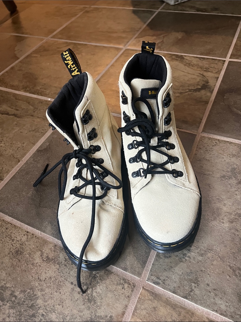 Dr. Martens Tan Suede Lace-Up Women's Boots